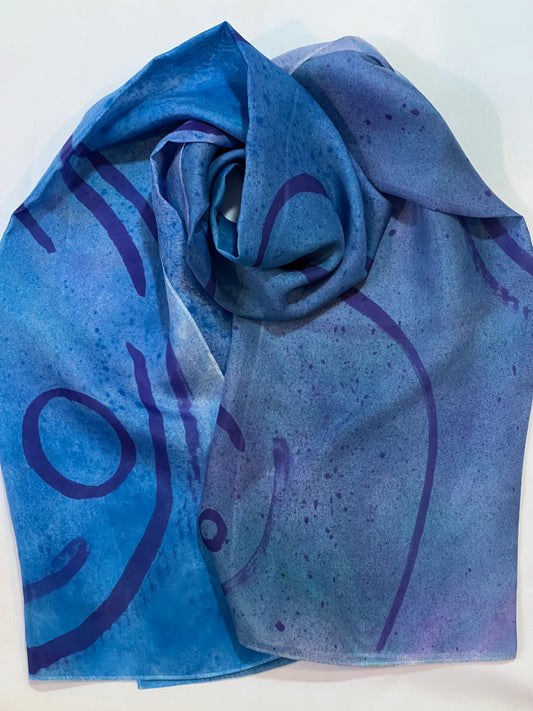 Hand-Painted Silk Scarf